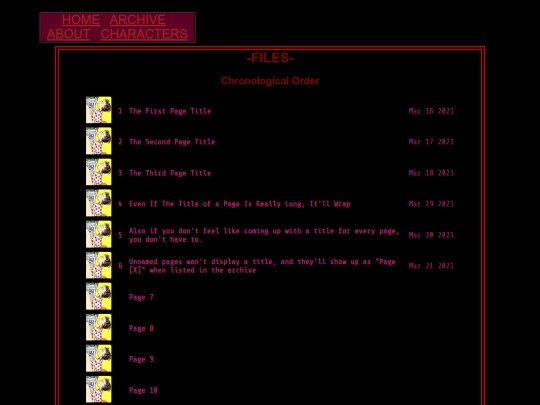 archive screenshot