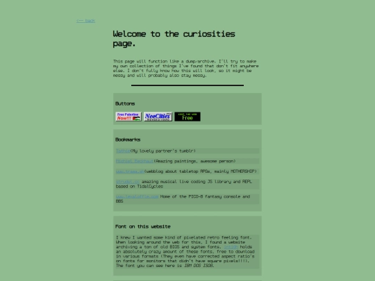 pages/curiosities screenshot
