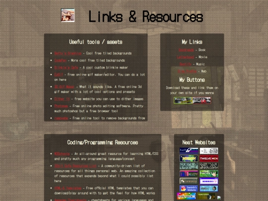 links screenshot