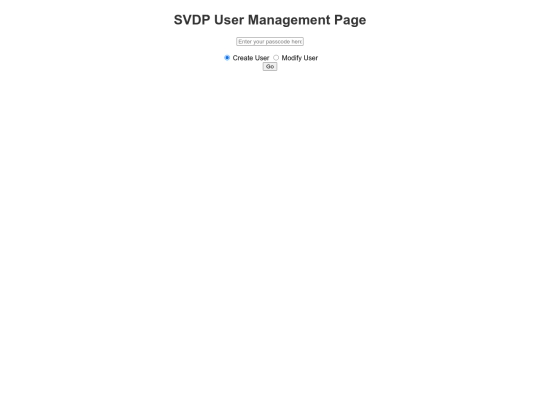 svdp/userModification screenshot