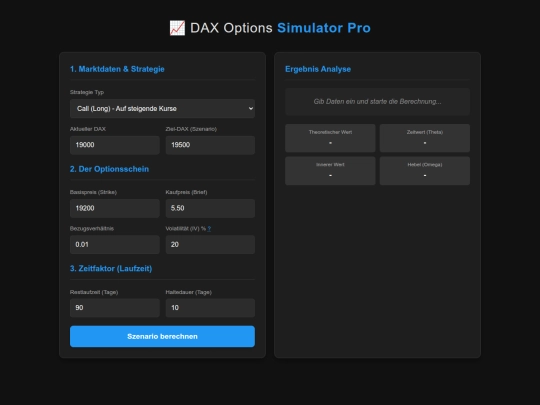 Optionsrechner screenshot