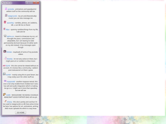 links screenshot