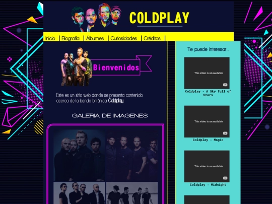Sitio_Coldplay screenshot