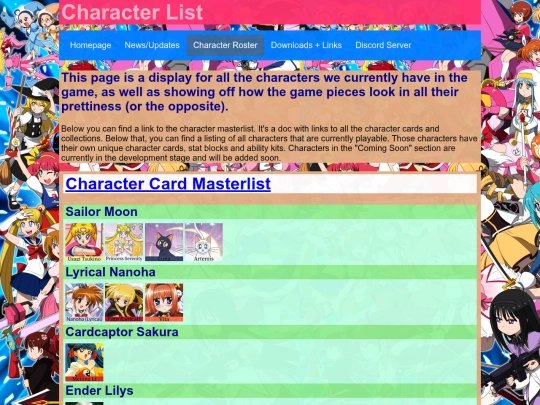 CharacterList screenshot