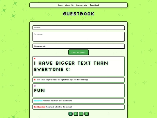 guestbook screenshot