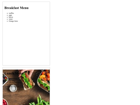 menu screenshot