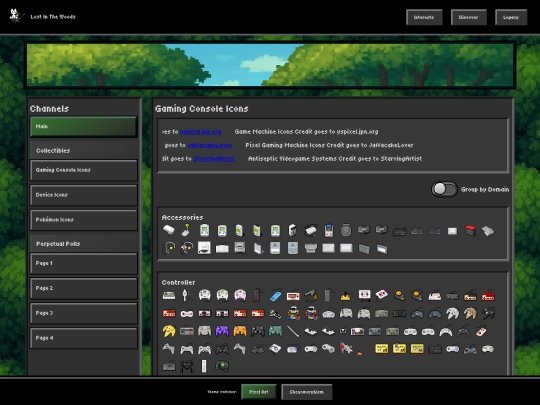 page/channels/console-icons screenshot