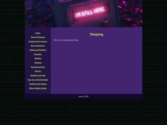 Sleeping screenshot