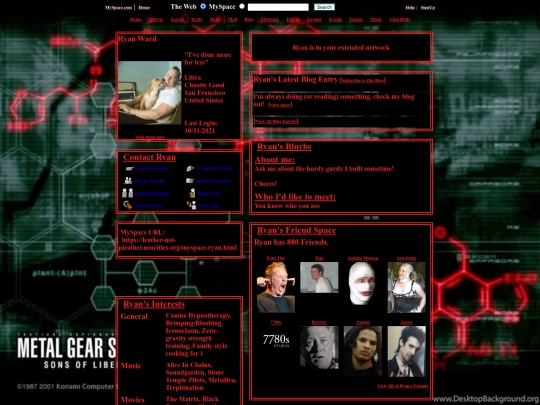 myspace.ryan screenshot