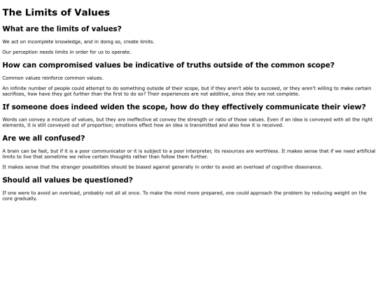 values screenshot