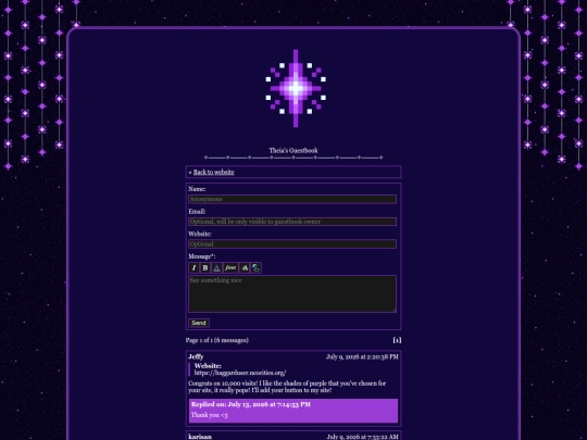 guestbook screenshot