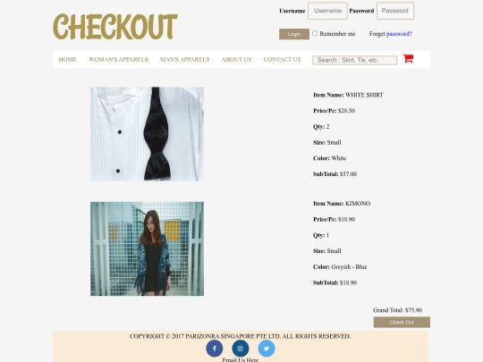 cartpage screenshot