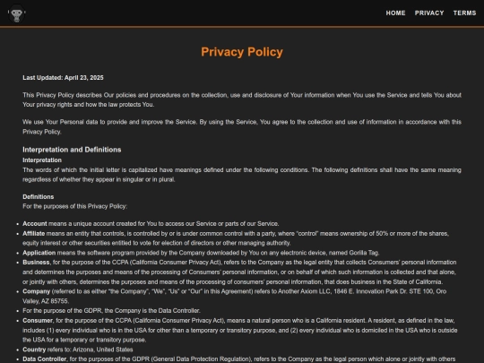privacy-policy screenshot