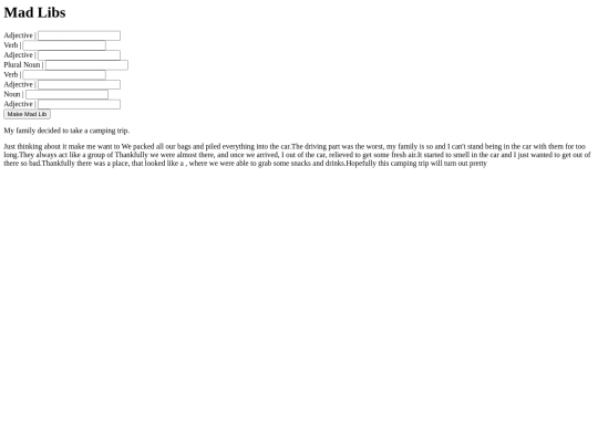 madlibs screenshot