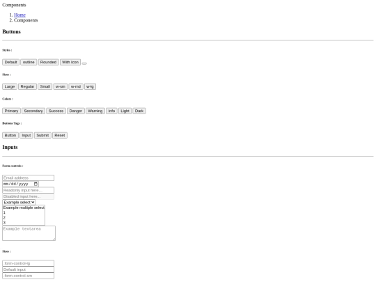 components screenshot