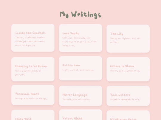 writings screenshot