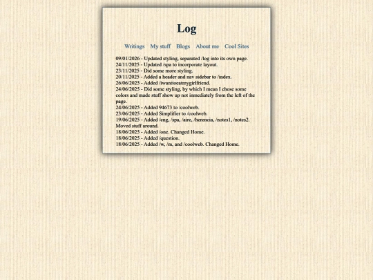 log screenshot
