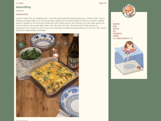 cooking/laxpudding screenshot