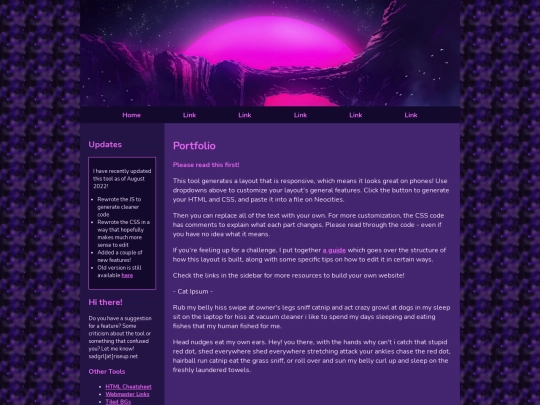 templatehomepage screenshot