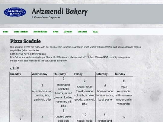 Pages/pizza screenshot