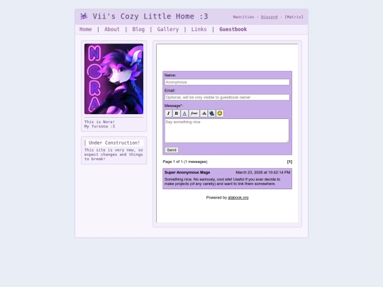 guestbook screenshot