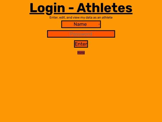athlete_login screenshot