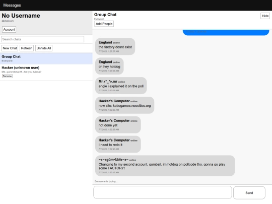 messages screenshot