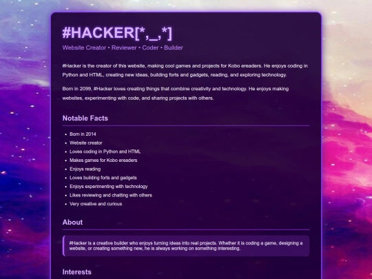 profiles/hacker screenshot