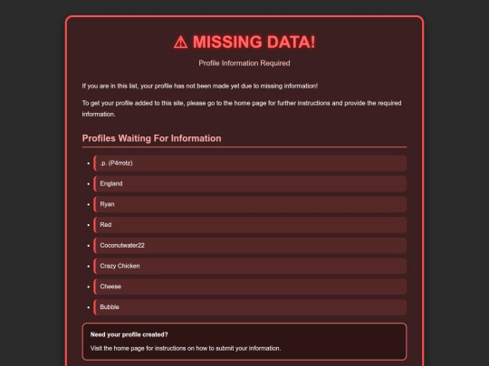 profiles/missing screenshot