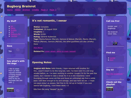 fic/itsnotromantic screenshot
