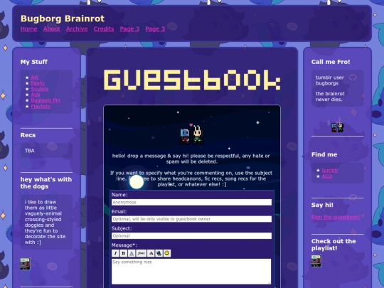 guestbook screenshot