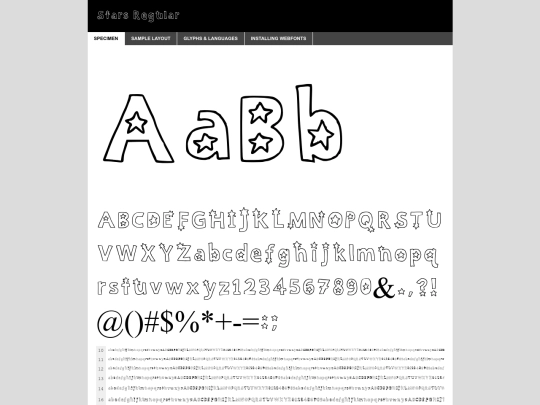 fonts/stars/stars-regular-demo screenshot