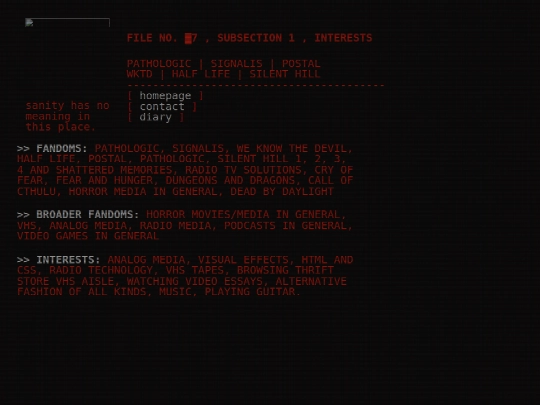 interests screenshot