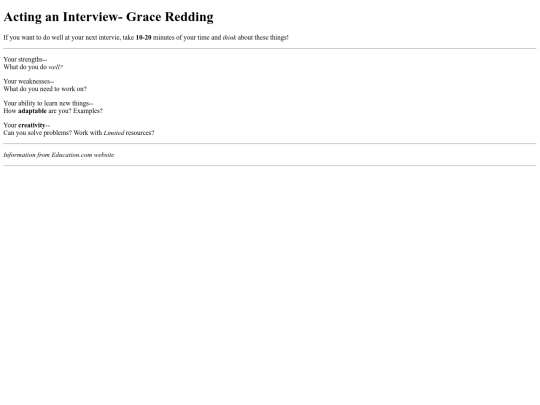 web design/acting screenshot