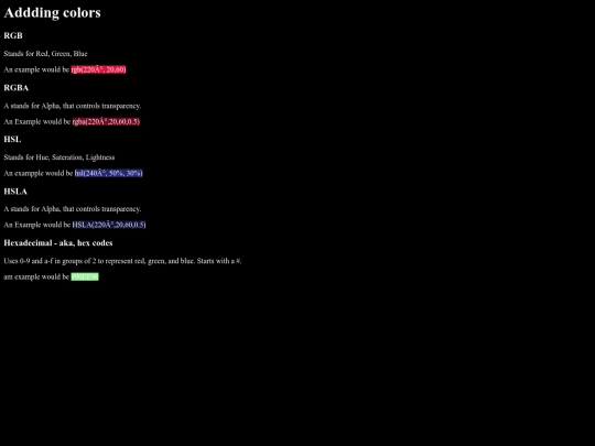 web design/colorexamples screenshot