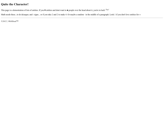 web design/entitiespractice screenshot