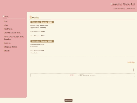 events screenshot