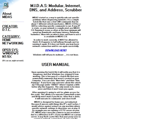 SOFTWARE HTMLS/BATCH/MIDAS screenshot