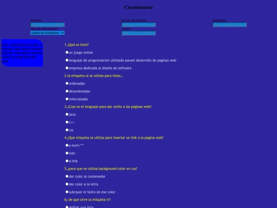 programacionweb/cuestionario screenshot