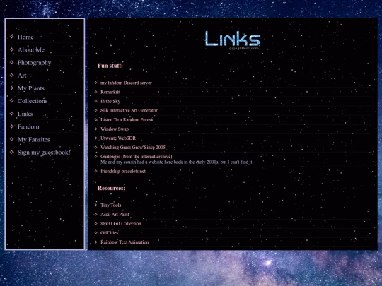 links screenshot