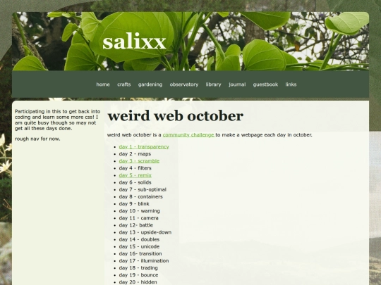 weirdweboctober2025/nav screenshot