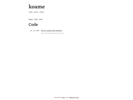 tags/code/page/1 screenshot