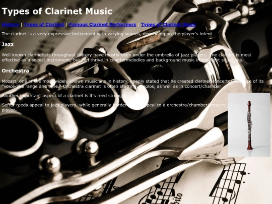 typesofclarinetmusic screenshot