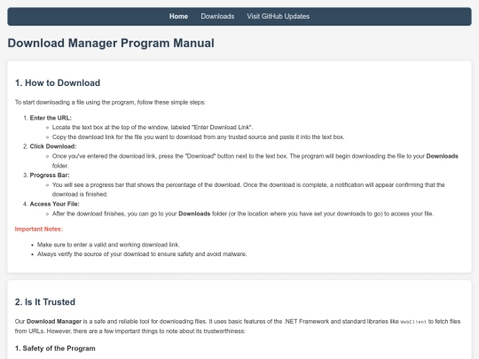 webmanual screenshot
