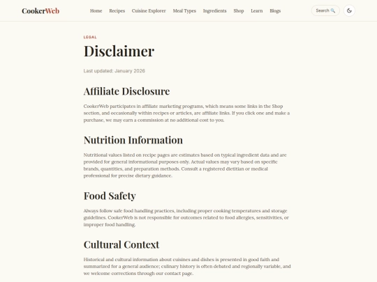 disclaimer screenshot