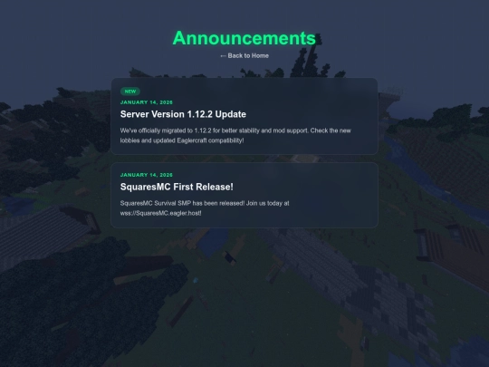 announcements screenshot