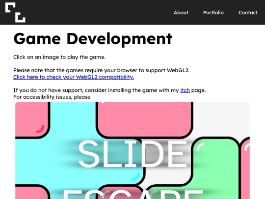portfolio fieldset/gamedev screenshot