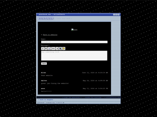 guestbook screenshot