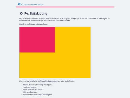 P4-Skjaskipting screenshot