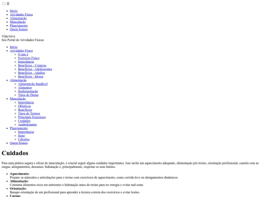 projeto/cuidados screenshot